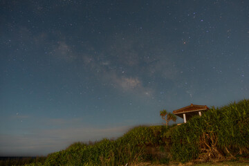 日本の鹿児島県の徳之島の美しい星空
