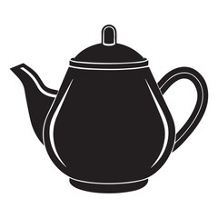 teapot isolated on white background, teapot icon silhouette vector style
