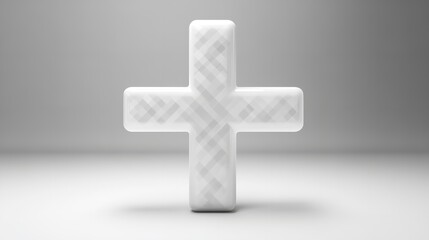 Obraz premium simple white Christian cross on a grey background