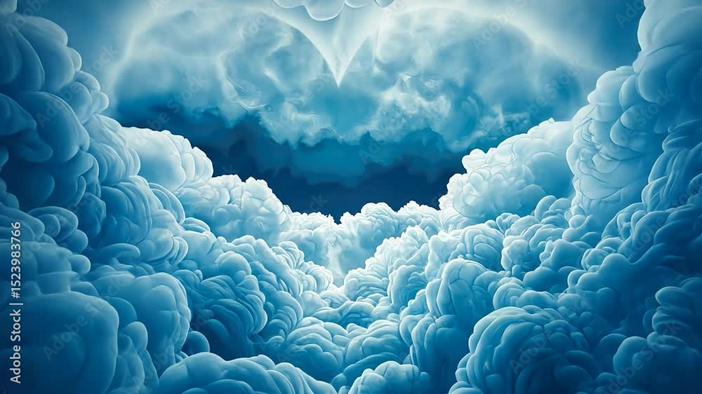 Poster deep within a vast cloud formation.