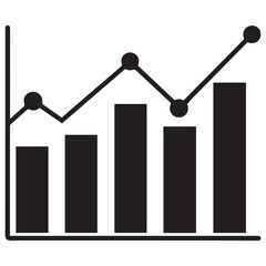 business graph with arrow illustration