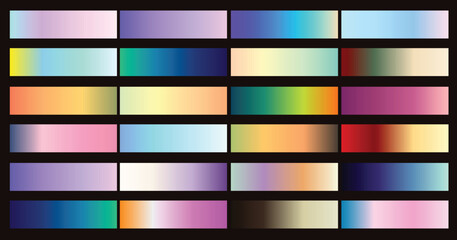 Vector collection gradients, chrome  gradient set,set  colour gradients metallic gradients set, Gradients vibrant color big set swatches background Free Vector.eps8