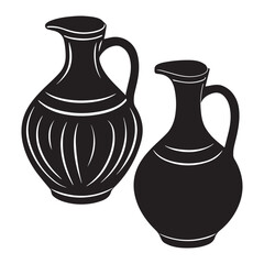 clay showpieces Elegant and artistic black clay vase with intricate orange stripes, perfect for home decor and floral arrangements.
