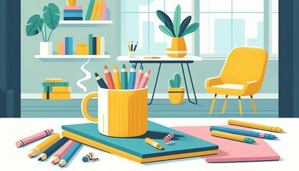 This vibrant workspace is filled with creative energy, sparking ideas and boosting productivity.
