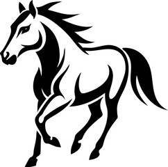 horse vector icon illustration , isolated horse on white background