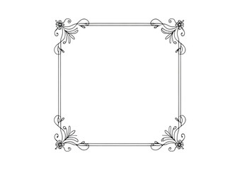Lines Frame With Floral Decoration