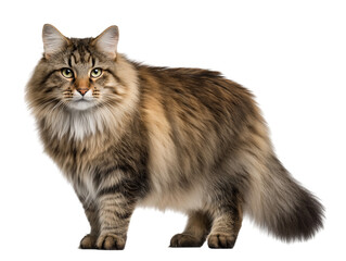 Obraz premium Full-length photo of a Burma cat isolated on a white background