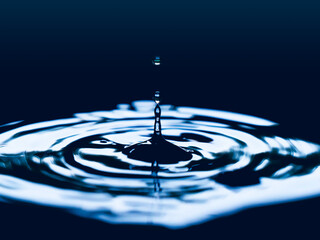 Water drop with circular waves