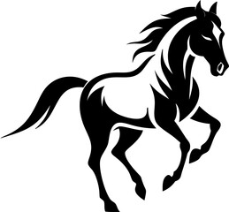 Iconic jumping horse vector,  on white bckground