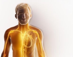 Boy showing cardiovascular and nervous systems