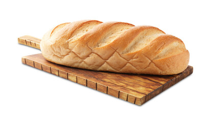 One loaf of bread isolated on white