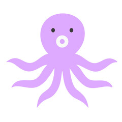 Octopus vector illustration. Sea creatures icon vector illustration.