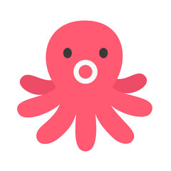 funny octopus cartoon. Cute octopus icon vector illustration. © bannanabread