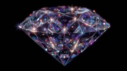 Luminous Multicolored Crystal  Gemstone  Diamond  Sparkle  Shine  Brilliant  Glowing  Jewe