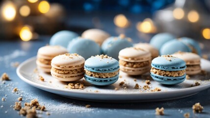 macaroons on a large plate sweets for tea
