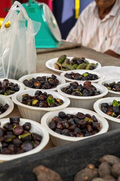 Archidendron jiringa or jering being sold at the local market as healthy food in Kelantan, Malaysia.