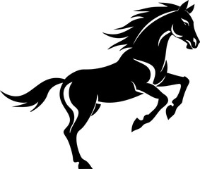 rearing horse silhouette vector, minimal equine design