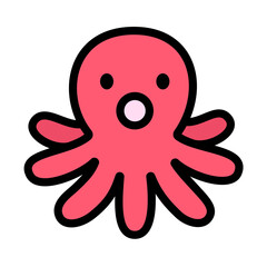 funny octopus cartoon. Cute octopus icon vector illustration.
