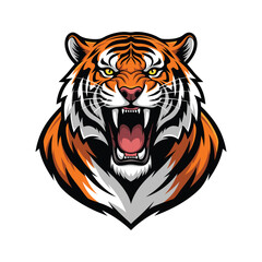 Fototapeta premium Roaring Tiger Head Mascot – Vector Sports Emblem for T-Shirts