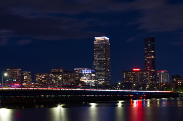 Fototapeta premium Boston skyline at night