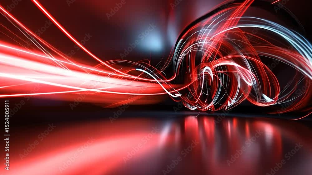 Poster abstract light trails in dark space