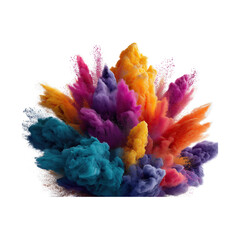 Fototapeta premium Color Powder Explosion – Holi Festival Splash on Transparent Background