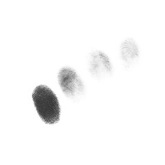 Black fingerprint on the white isolated background.	