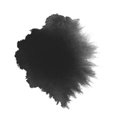 Black ink splash blob on the white isolated background