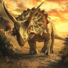 Fototapeta premium triceratops, ancient animals, illustration, background, creature, animal, dinosaur, isolated, ancient, safari, wildlife, wild, large, nature, dangerous, big, jurassic, dino, horned, prehistoric, extin