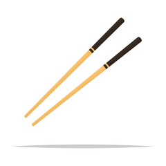 Wooden chopsticks vector isolated illustration