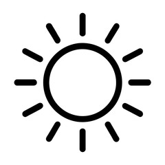 Sun Icon Action Black Monochrome Flat Icon Graphic Design Minimalist Environment Simple Viewpoint, Black and White Color, Transparent background