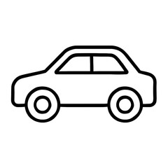 Minimalist Black Car Icon Flat Icon Design Monochrome Style Urban Setting Graphic Art, Black and White Color, Transparent background