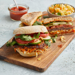 Sandwich mit Bohnen-Patty