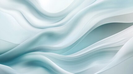 Obraz premium Abstract Mint Green Fluid Ribbon Background for Modern Presentation Design