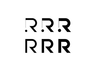Logo letter R, set of six different thicknesses