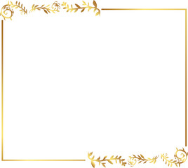 frame with leaves gold border Golden Border Warm Color Frame	