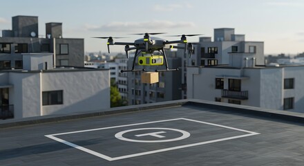 Drone Delivery over Cityscape