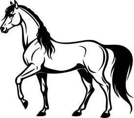 Graceful horse vector,  in dynamic motion
