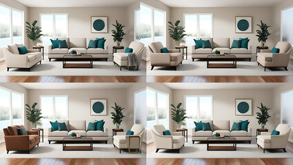 Digital Décor Twins_ AI generates perfect furniture pairings by creating digital simulations beforehand

