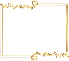 frame with leaves gold border Golden Border Warm Color Frame	