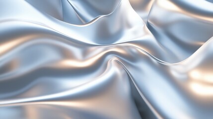 Abstract Shiny Silver Fluid Metal Surface Background for Minimalistic Modern Design