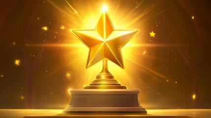 Golden Star Trophy Award Illustration
