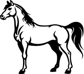 Elegant horse vector icon, icon for graceful design