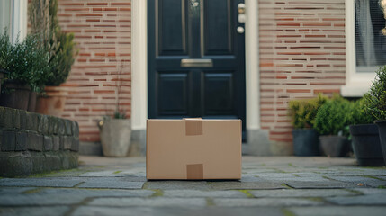 Brown Cardboard Box On Front Porch