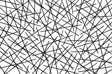 Obraz premium Abstract black line pattern on white background 