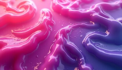 Fototapeta premium Abstract Liquid Surface with Colorful Gradient Swirls and Glossy Texture