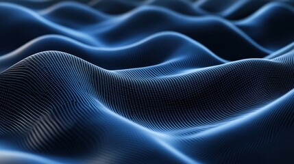 Abstract Neon Blue Wave Particle Background for Futuristic Tech Design