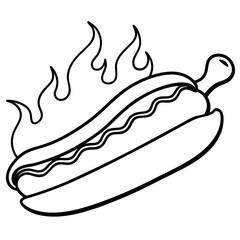 Blazing Hot Dog Vector Art