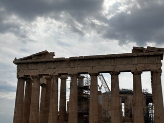Fototapeta premium Historical Roman columns beneath open sky