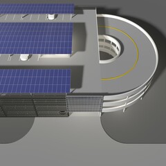 3D illustration of parking facility